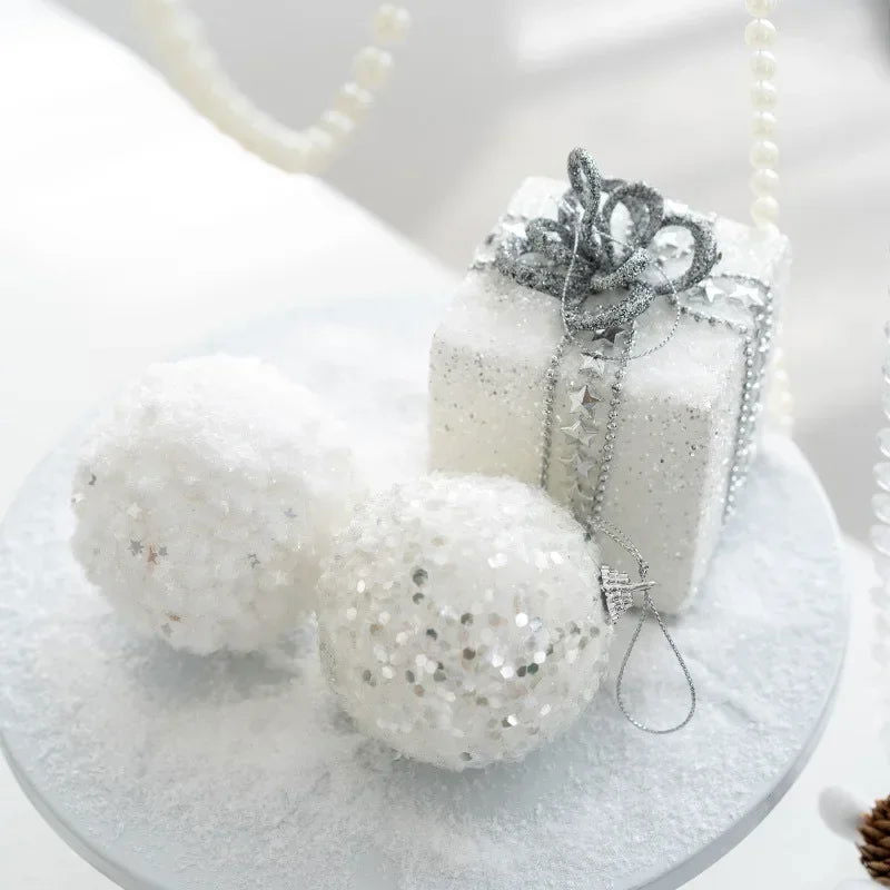 6/8cm White Foam Christmas Ball Ornaments - Graceland Home and Living -  - #tag1#