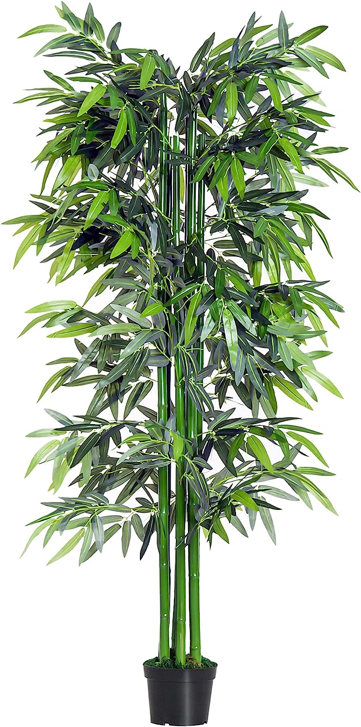 6FT Artificial Bamboo Tree Fake Decorative Plant with Nursery Pot for Indoor Outdoor Décor Graceland Home and Living
