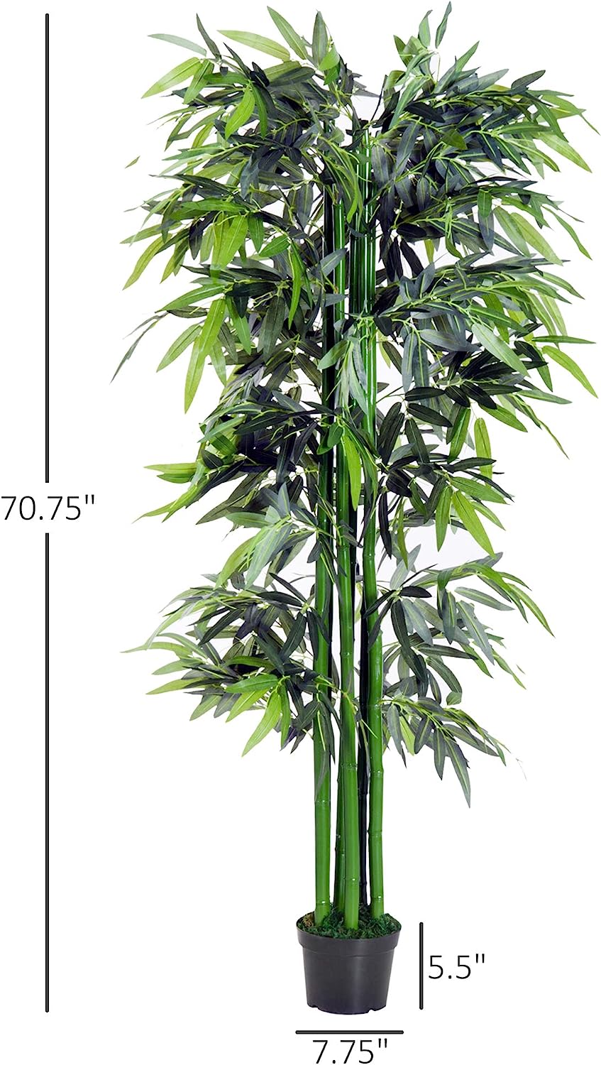 6FT Artificial Bamboo Tree Fake Decorative Plant with Nursery Pot for Indoor Outdoor Décor - Graceland Home and Living -  - #tag1#