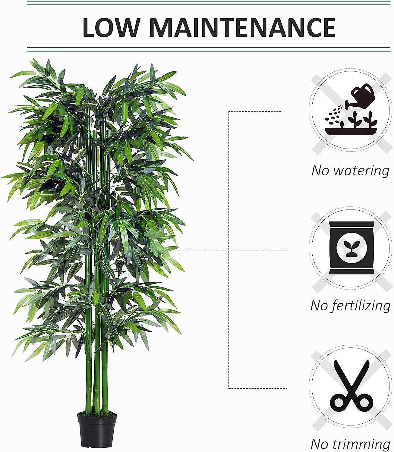 6FT Artificial Bamboo Tree Fake Decorative Plant with Nursery Pot for Indoor Outdoor Décor - Graceland Home and Living -  - #tag1#