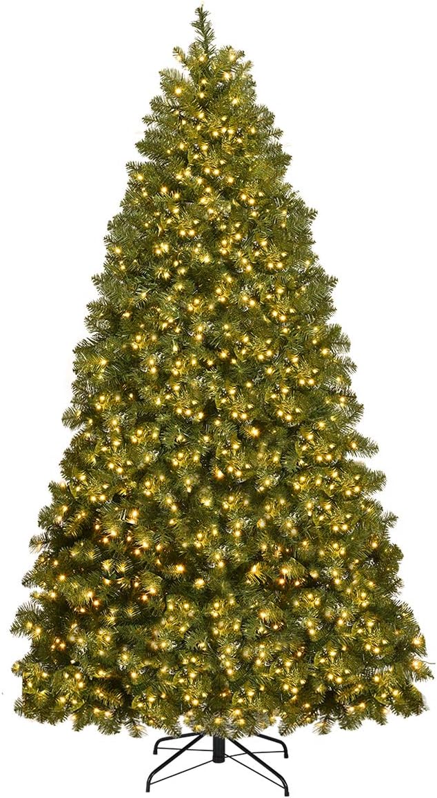 6FT Pre-lit Christmas Tree, Premium Hinged Spruce Tree, with 560 LED Light and Metal Stand - Graceland Home and Living -  - #tag1#