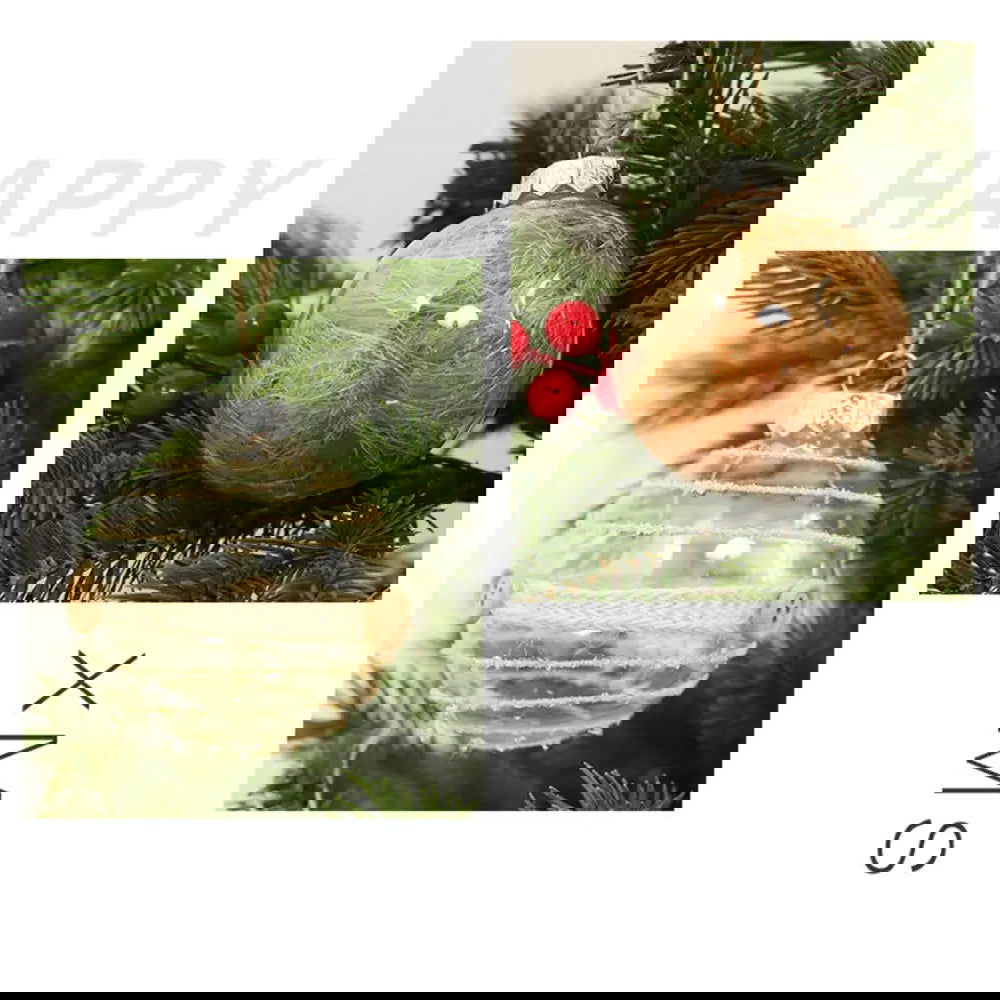 6PCS 7.5cm Linen Gold Transparent Christmas Ball - Graceland Home and Living -  - #tag1#