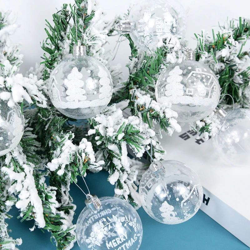 6Pcs 6cm Blue Transparent Christmas Ball Christmas Tree Ornaments - Graceland Home and Living -  - #tag1#