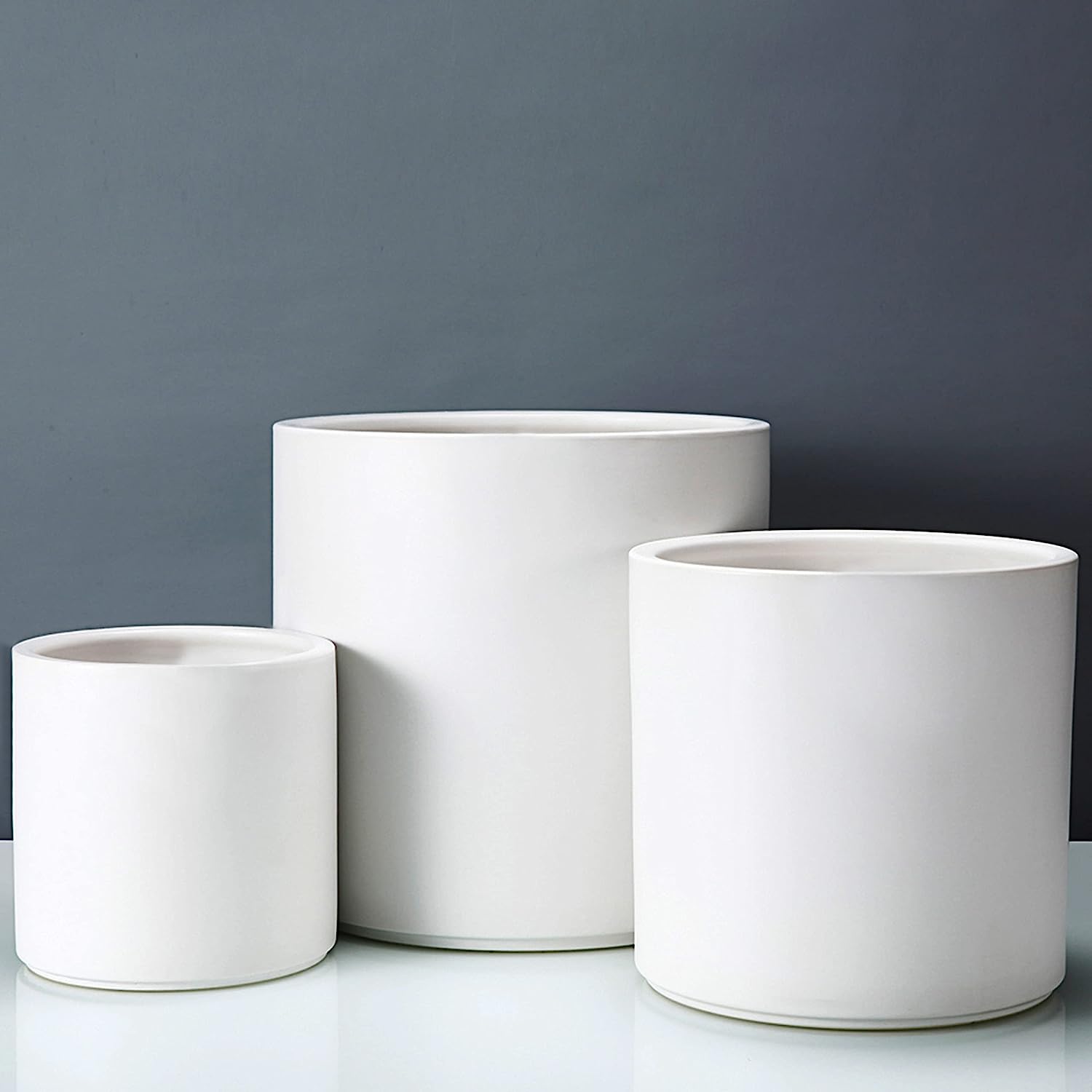 6 Inch Plant Pot Matte White Ceramic Planter for Indoor Outdoor Plants - Graceland Home and Living -  - #tag1#
