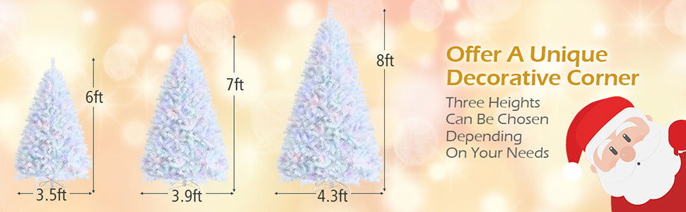 6ft White Artificial Christmas Tree, Hinged Unlit w/ 792 Iridescent Branch Tips & Metal Stand, - Graceland Home and Living -  - #tag1#