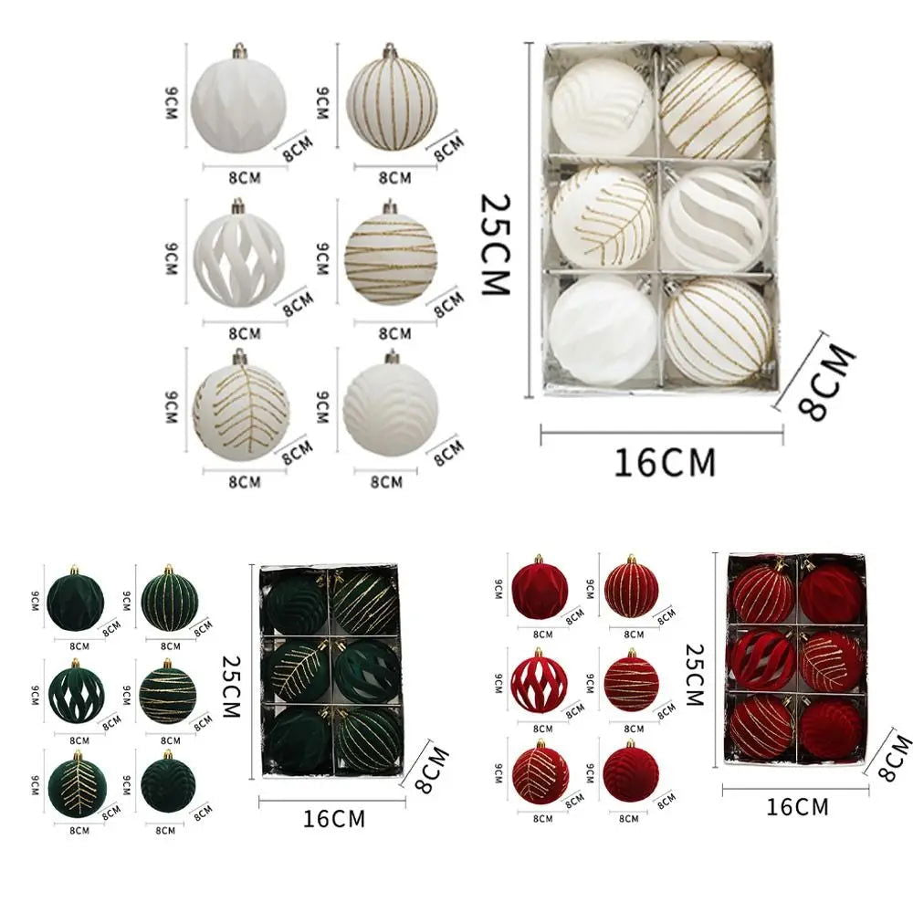 6pcs 8cm  Christmas Balls Set - Graceland Home and Living -  - #tag1#