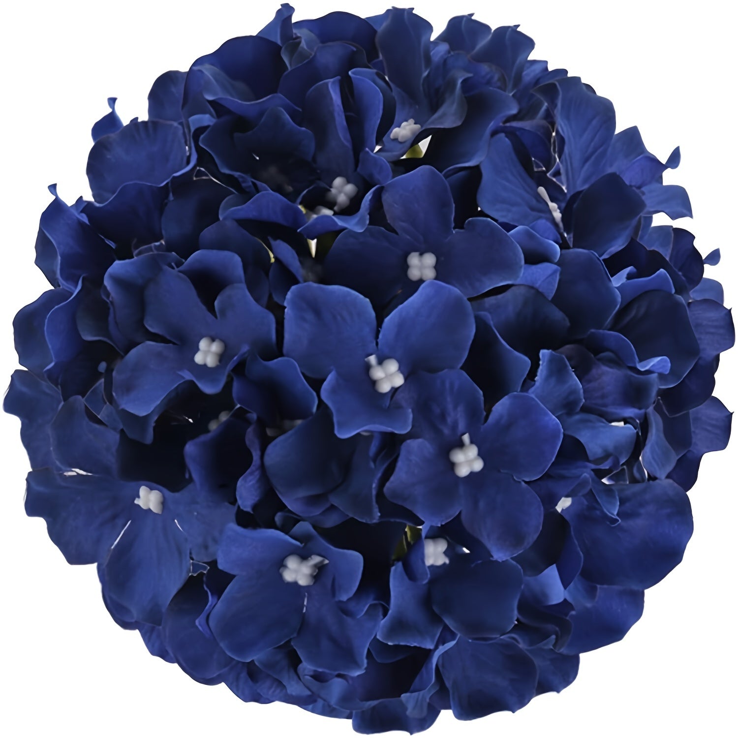 7-Pack Deep Blue Fabric Hydrangea Flower Bouquet - Graceland Home and Living -  - #tag1#