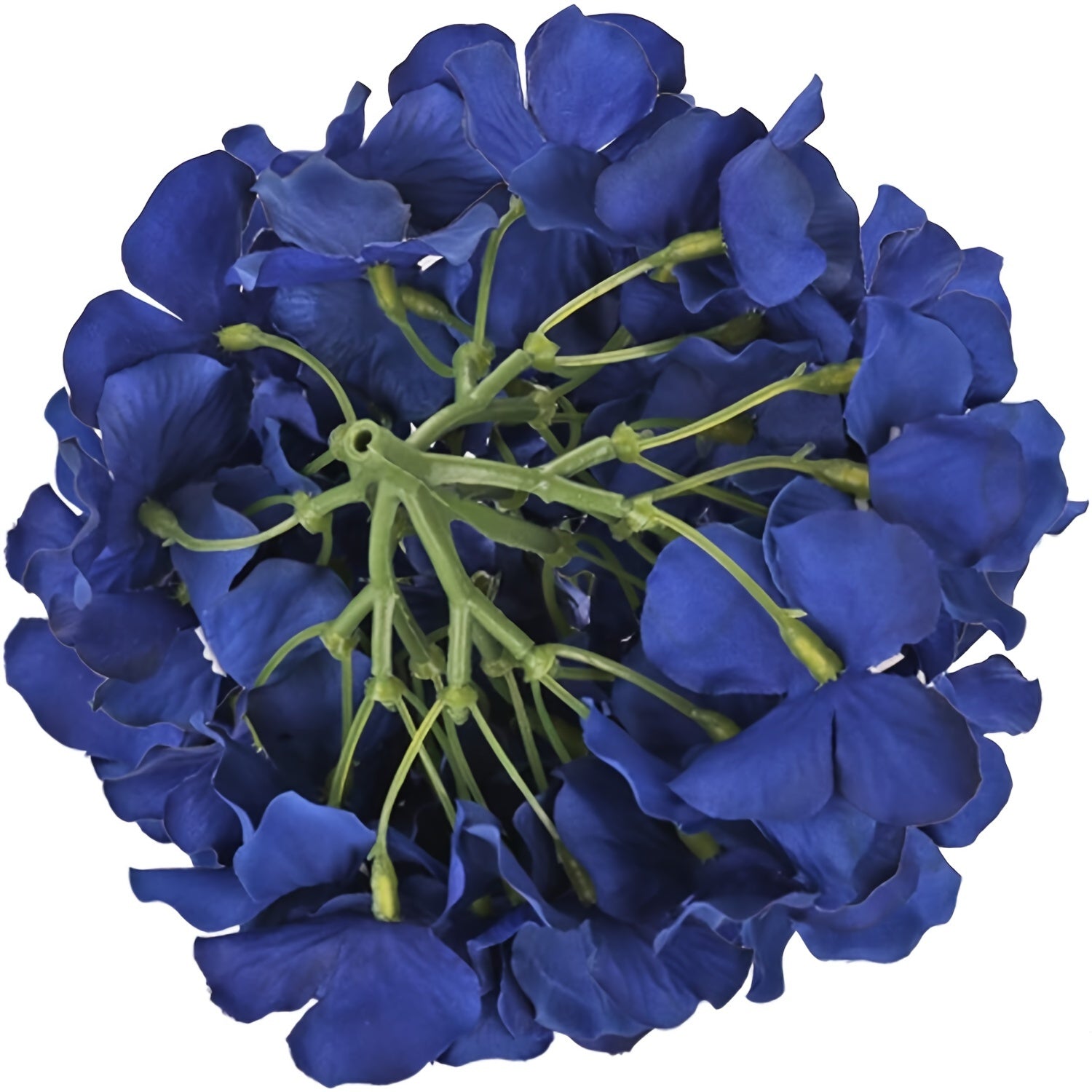 7-Pack Deep Blue Fabric Hydrangea Flower Bouquet - Graceland Home and Living -  - #tag1#