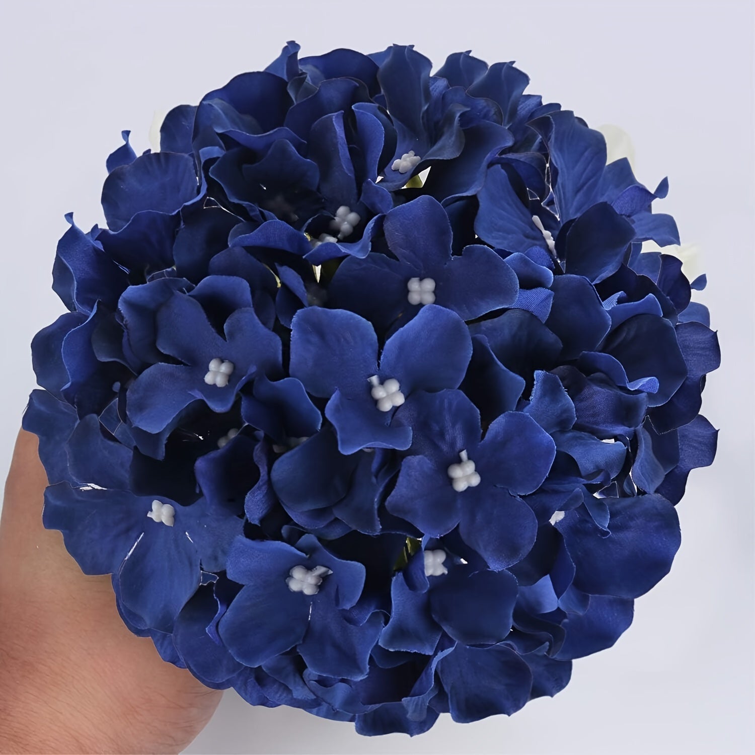 7-Pack Deep Blue Fabric Hydrangea Flower Bouquet - Graceland Home and Living -  - #tag1#