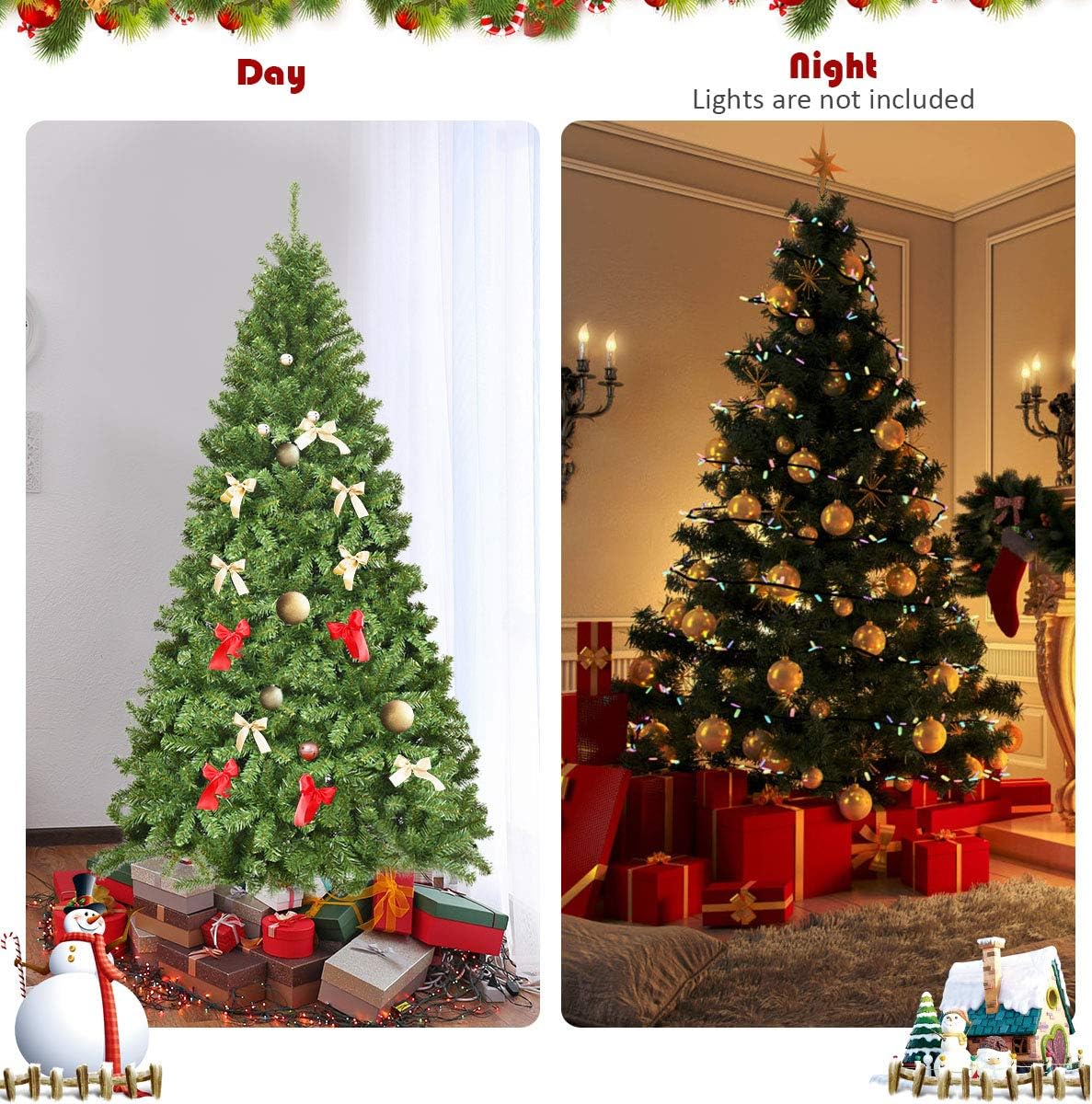 7.5 Ft Artificial Christmas Tree, Premium Hinged Spruce Tree with1346 branch tips - Graceland Home and Living -  - #tag1#