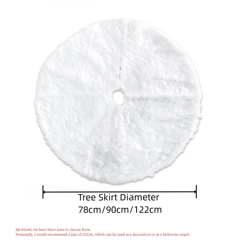 78/90/122cm Christmas Tree Skirts White Plush Mat - Graceland Home and Living -  - #tag1#
