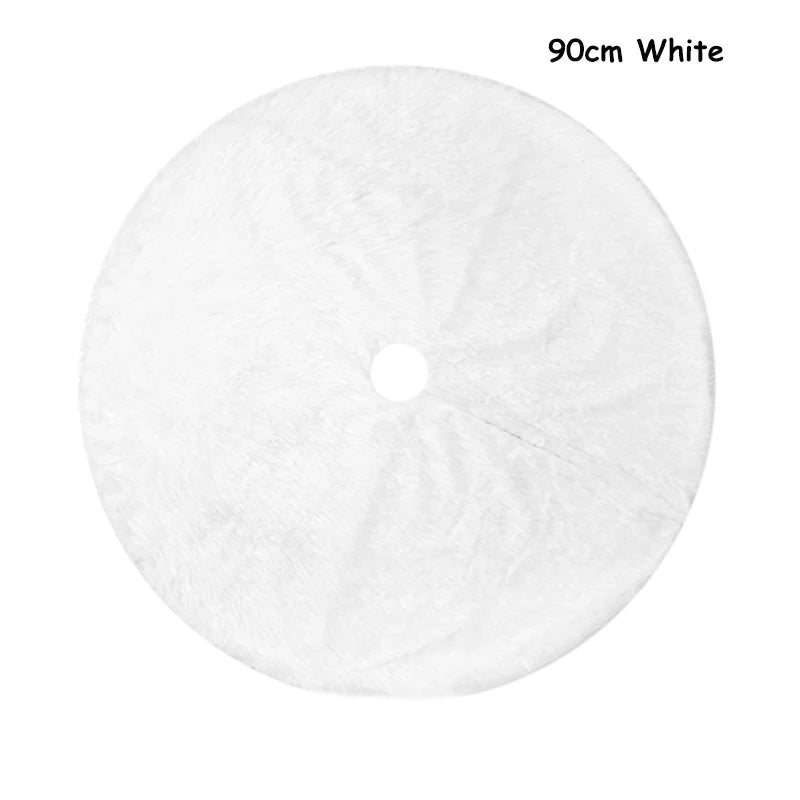 78/90/122cm White Rabbit Fleece Snowflake Christmas Tree Skirt - Graceland Home and Living -  