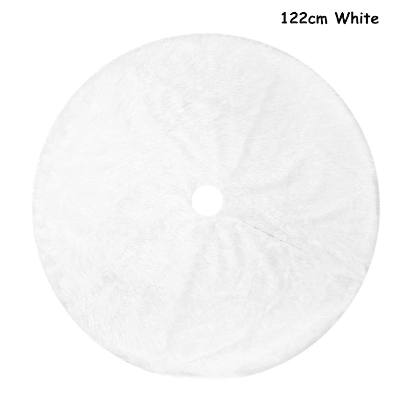 78/90/122cm White Rabbit Fleece Snowflake Christmas Tree Skirt - Graceland Home and Living -  