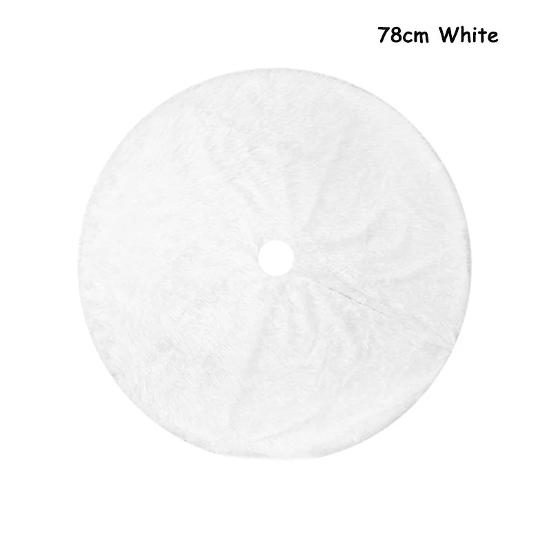 78/90/122cm White Rabbit Fleece Snowflake Christmas Tree Skirt - Graceland Home and Living -  - #tag1#