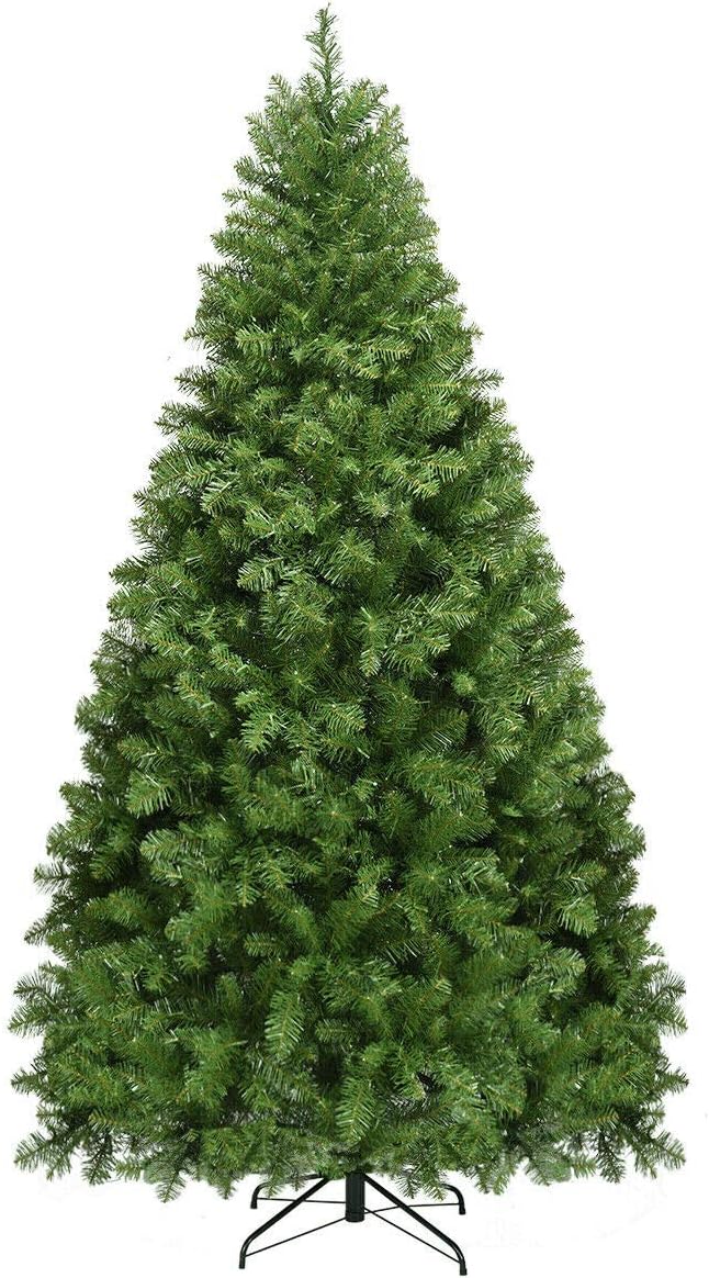 7FT Pre-lit Christmas Tree with 700 Warm White LED Light, Metal Stand, Hinged Spruce Xmas Tree Holiday Indoor Decor - Graceland Home and Living -  