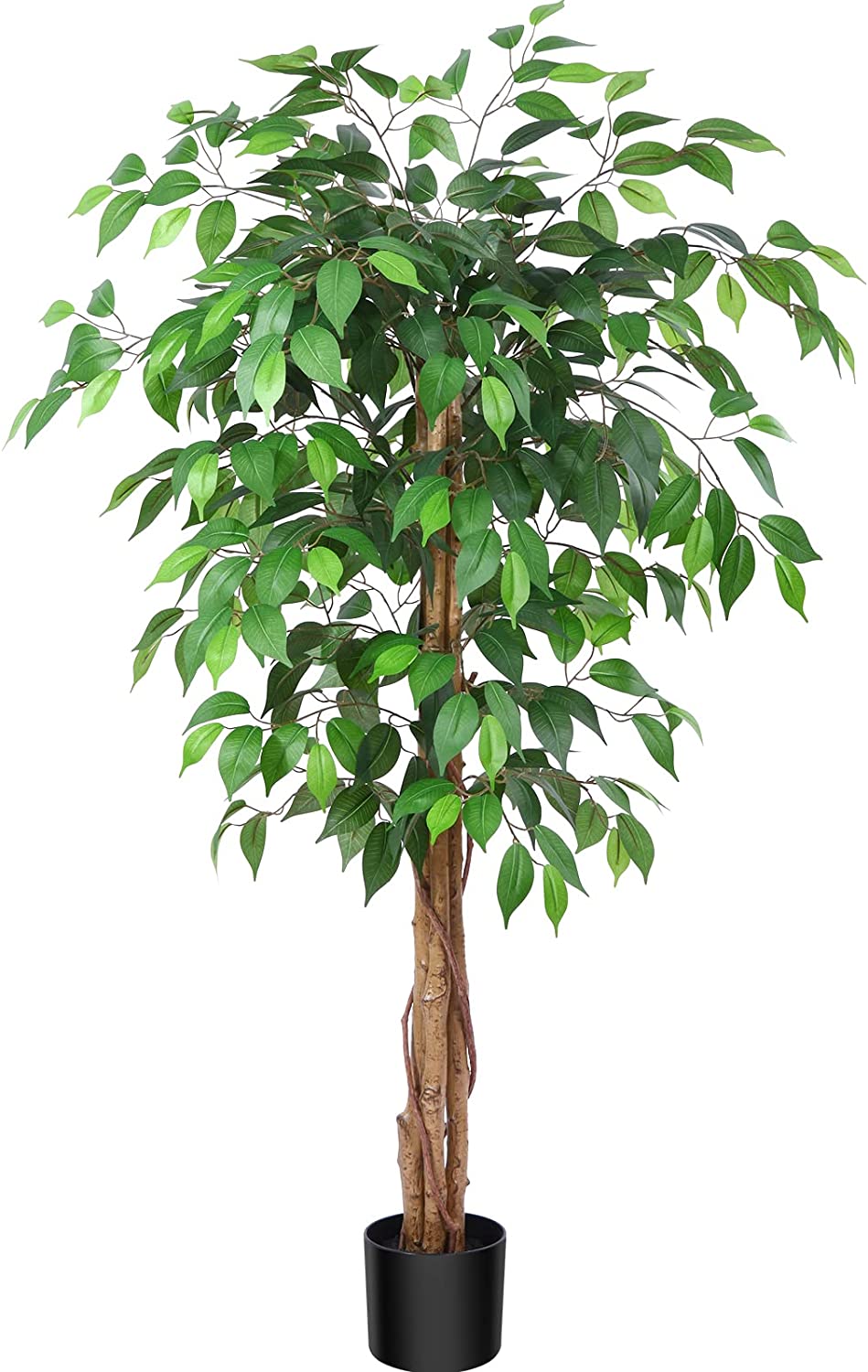 7ft Ficus Artificial Trees with Realistic Leaves and Natural Trunk - Graceland Home and Living -  