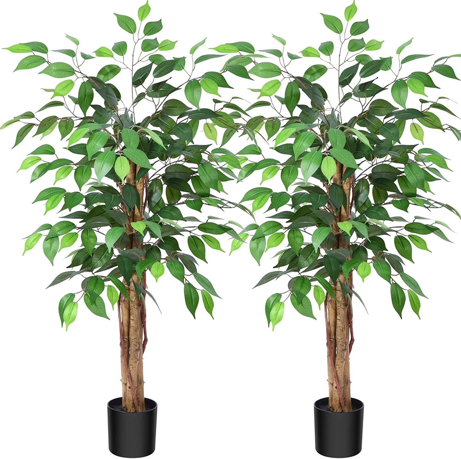 7ft Ficus Artificial Trees with Realistic Leaves and Natural Trunk - Graceland Home and Living -  - #tag1#