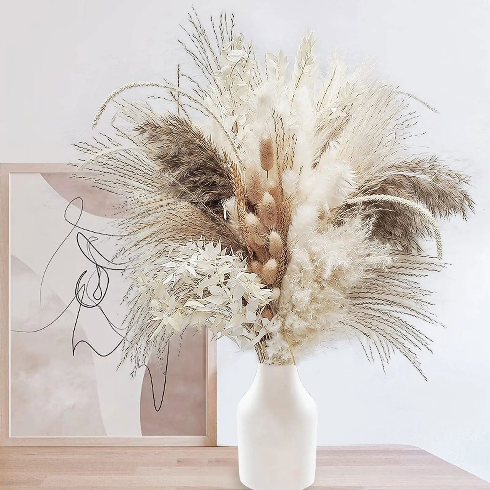 80pcs Pampas Grass Flowers Set, Dried Plants Bouquet Arrangement,100% Natural Dry Flowers - Graceland Home and Living -  