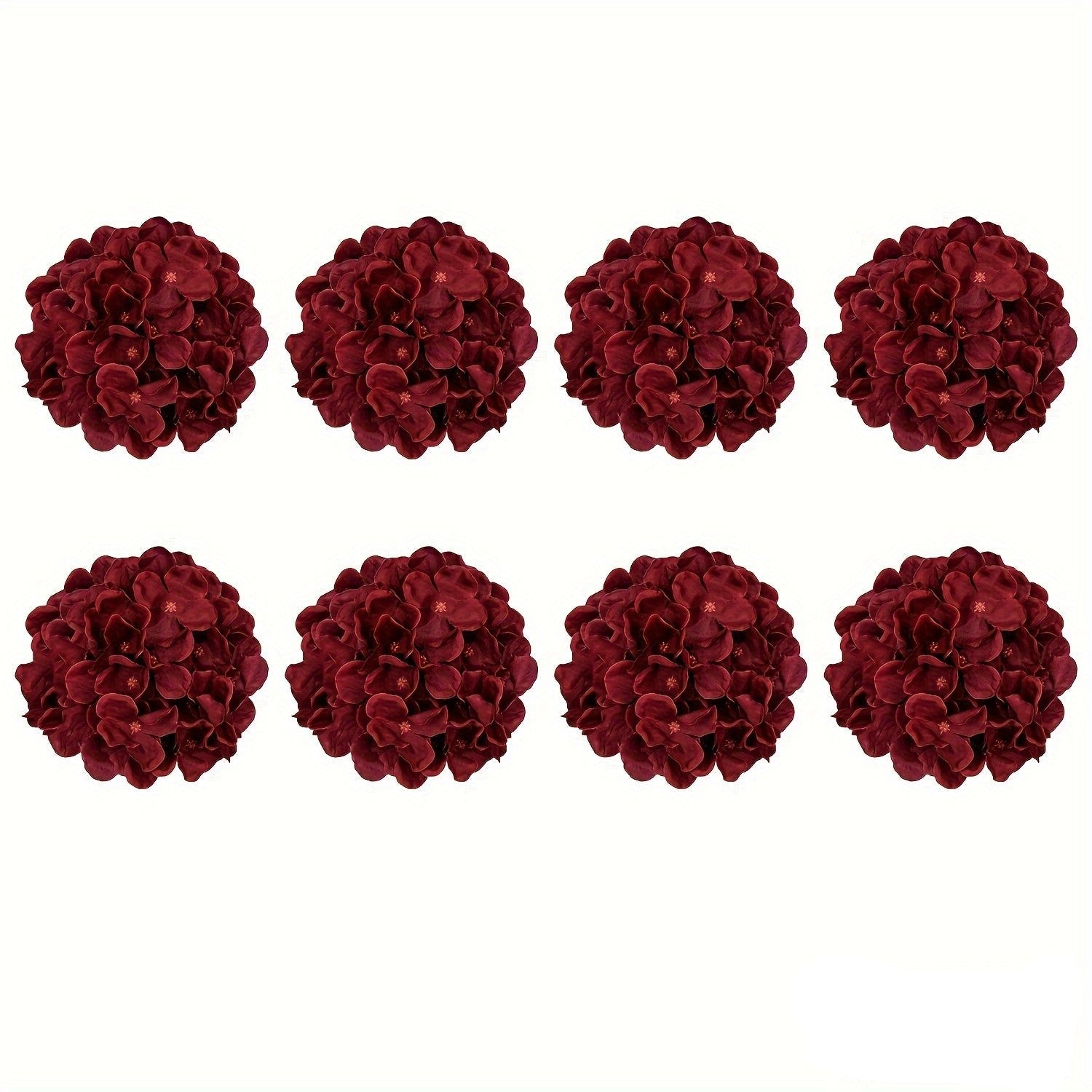 8 Pcs Artificial Hydrangea Flowers with Stems - Plastic Silk Flower Heads - Graceland Home and Living -  