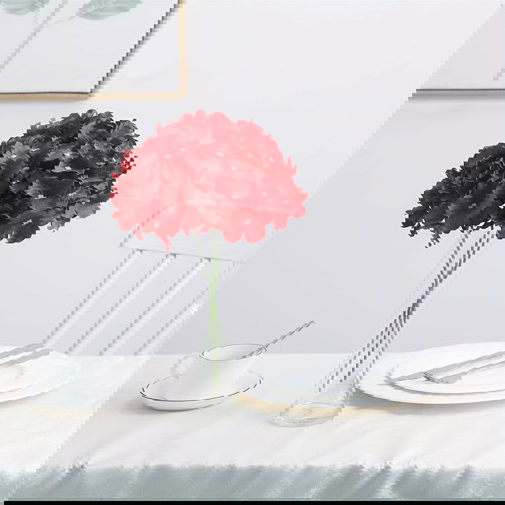 8 Pcs Artificial Hydrangea Flowers with Stems - Plastic Silk Flower Heads - Graceland Home and Living -  - #tag1#