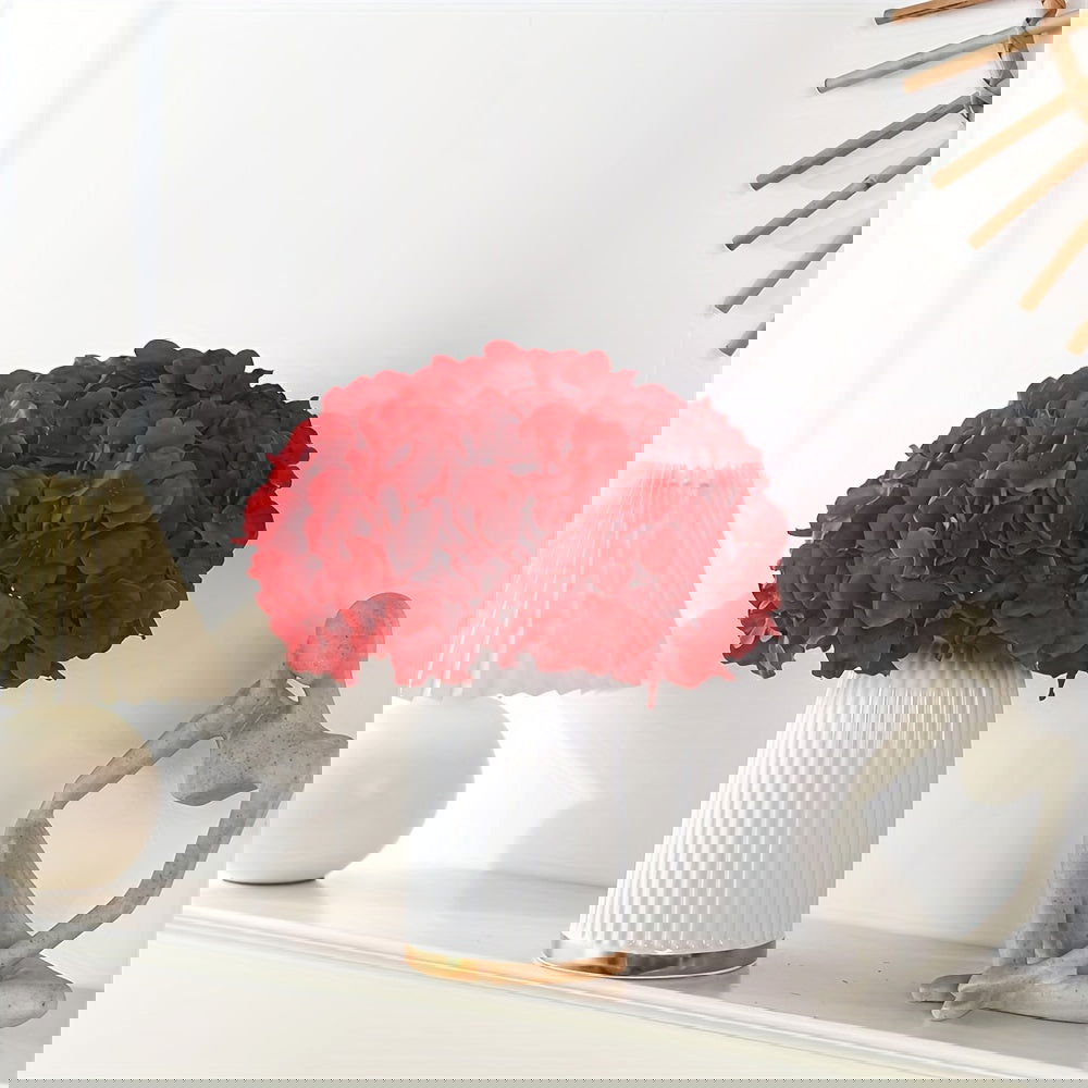 8 Pcs Artificial Hydrangea Flowers with Stems - Plastic Silk Flower Heads - Graceland Home and Living -  - #tag1#