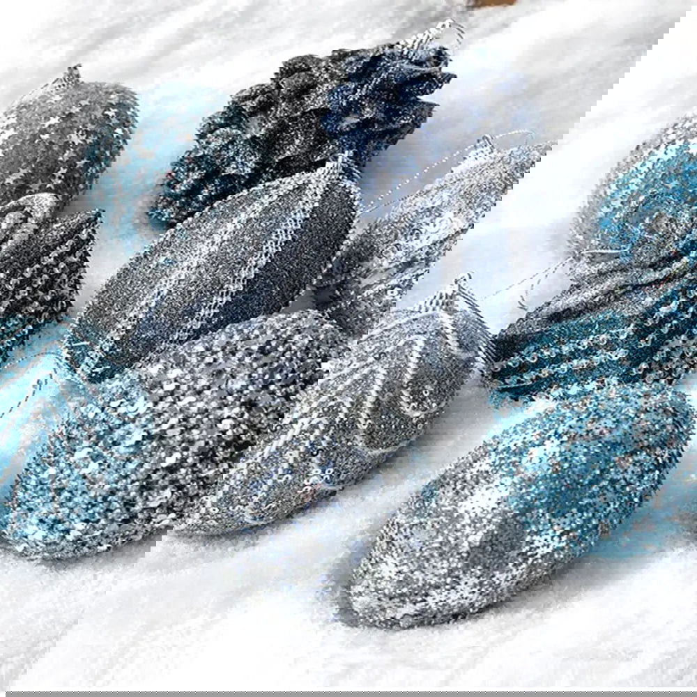 8cm Christmas Foam Sequin Balls Pendant Shatterproof - Graceland Home and Living -  