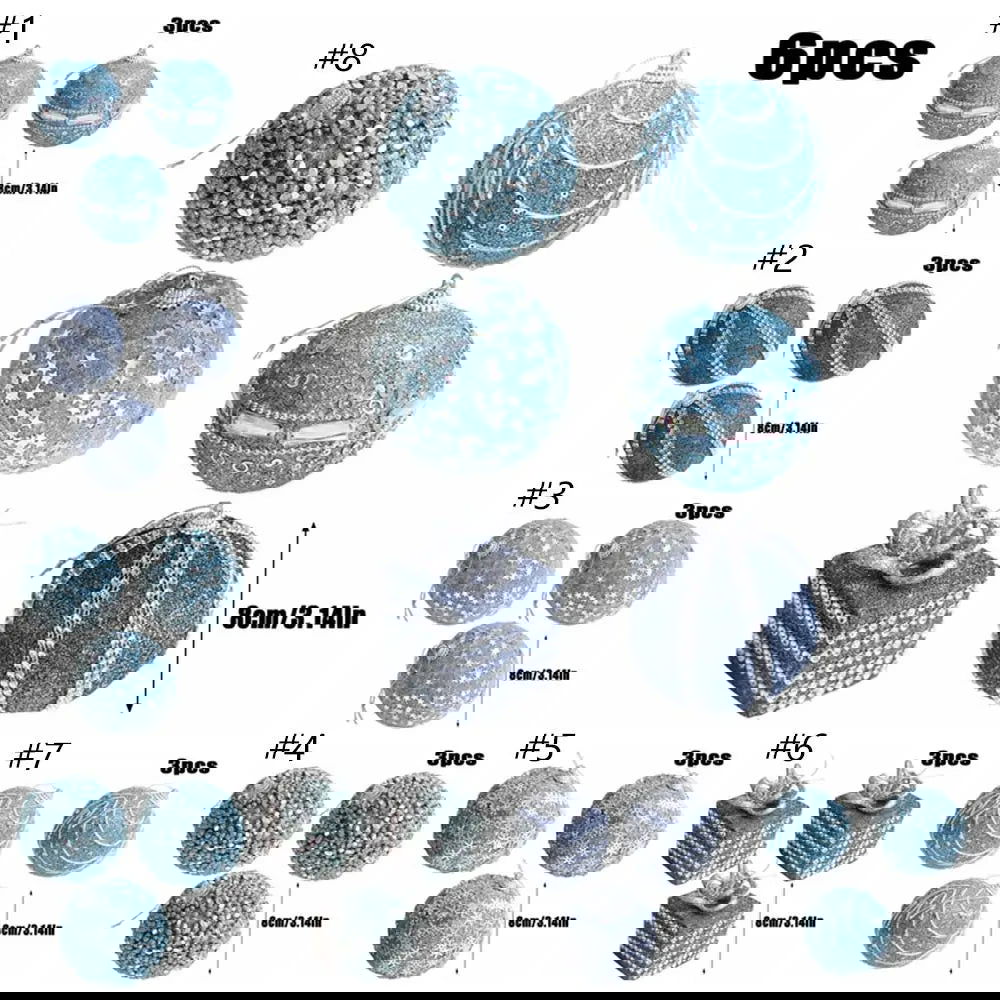 8cm Christmas Foam Sequin Balls Pendant Shatterproof - Graceland Home and Living -  - #tag1#