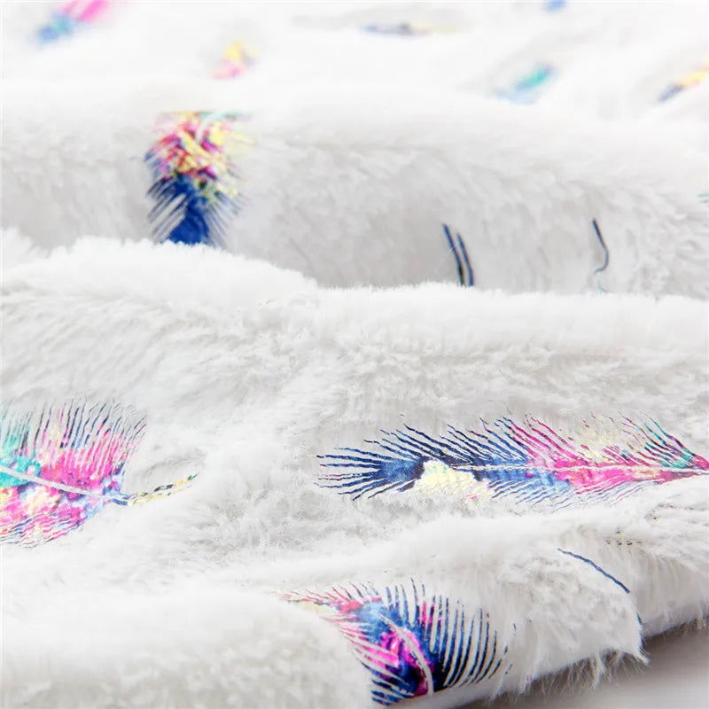 90cm Bronzing Feather Plush Christmas Tree Skirts - Graceland Home and Living -  