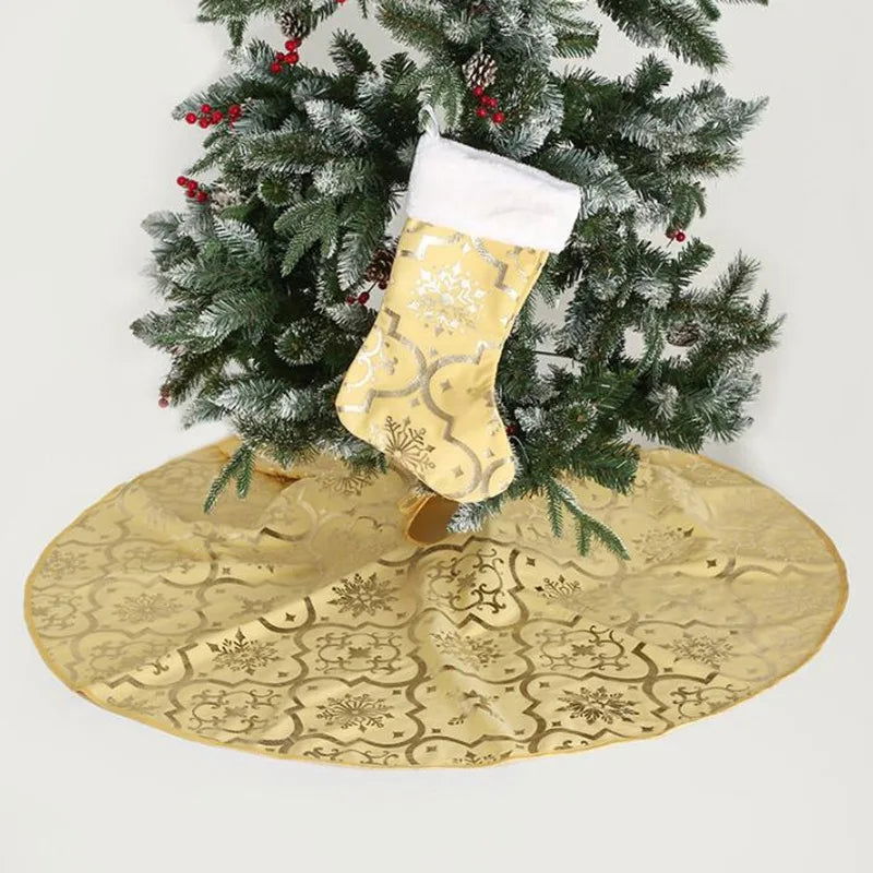 90cm Bronzing Feather Plush Christmas Tree Skirts - Graceland Home and Living -  - #tag1#