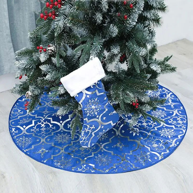 90cm Bronzing Feather Plush Christmas Tree Skirts - Graceland Home and Living -  - #tag1#
