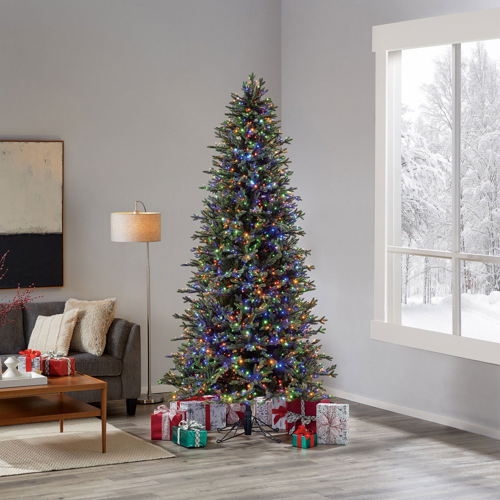 9ft Pre-Lit Artificial Slim Style LED Twinkle Christmas Tree, 2,200 Radiant  lights with Twinkling effects - Graceland Home and Living -  - #tag1#