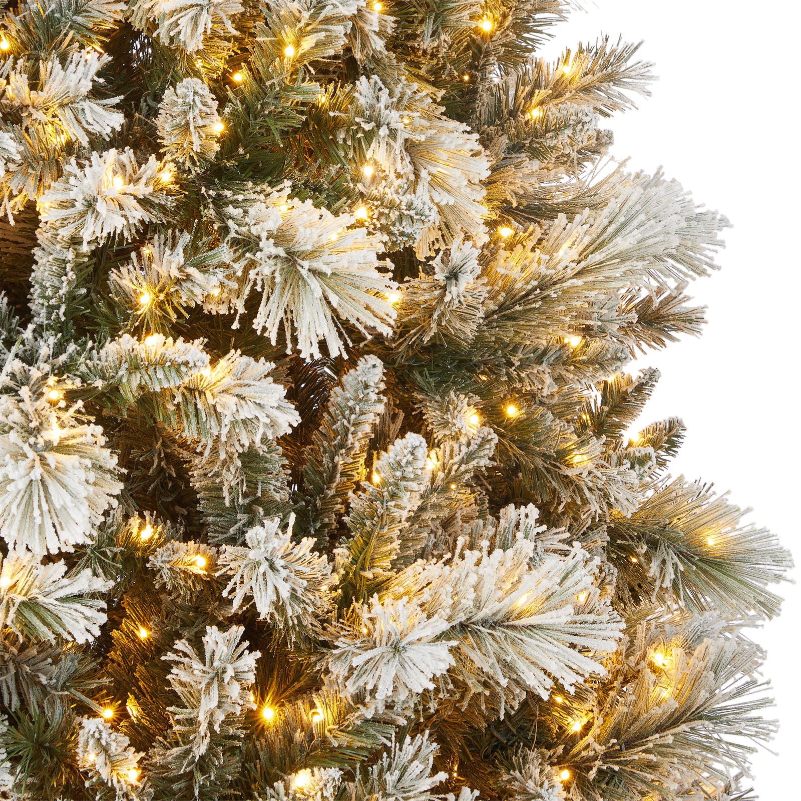 9ft Pre-Lit Glitter Flocked Artificial Christmas Tree, 1,780 Color Changing Radiant Lights - Graceland Home and Living -  - #tag1#