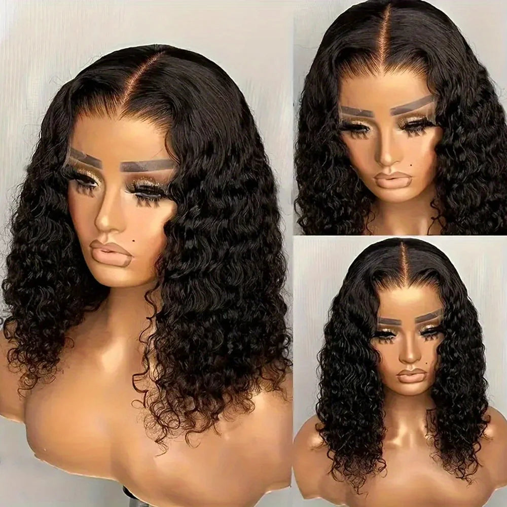 Deep Curly Wave S 13x4 Lace Frontal Human Hair Wigs Wavy 4x4 Lace Front Wig 100%