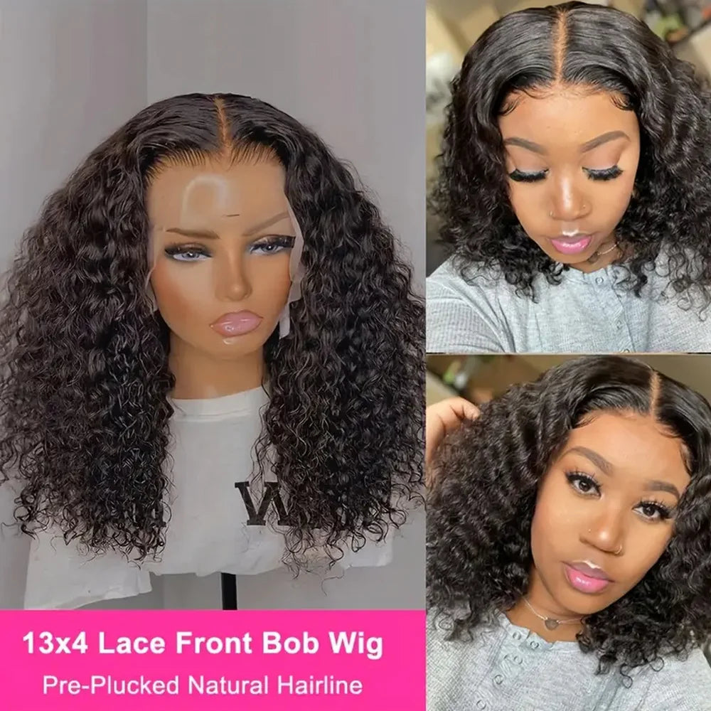 Deep Curly Wave S 13x4 Lace Frontal Human Hair Wigs Wavy 4x4 Lace Front Wig 100%