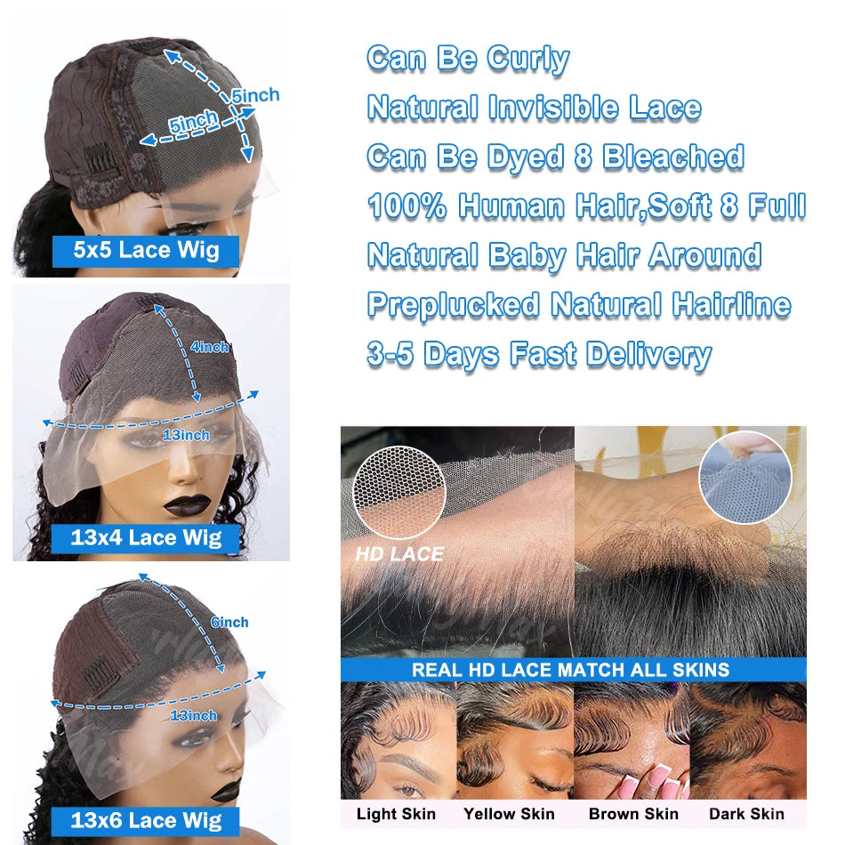 Brazilian Short Bob 13x6 HD Transparent Lace Front Body Wave 13x4 Lace Frontal Human Hair Wavys 5x5 Closure Wig