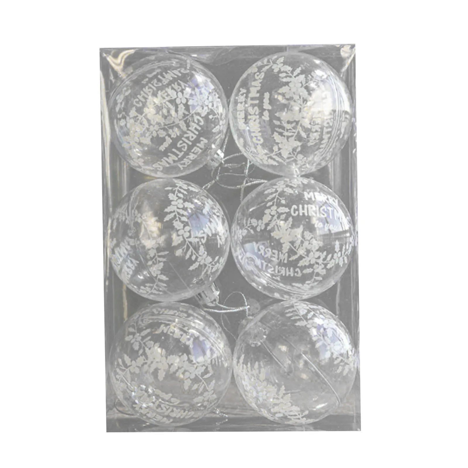 A Box Of 6 Transparent Christmas Ball Ornaments - Graceland Home and Living -  