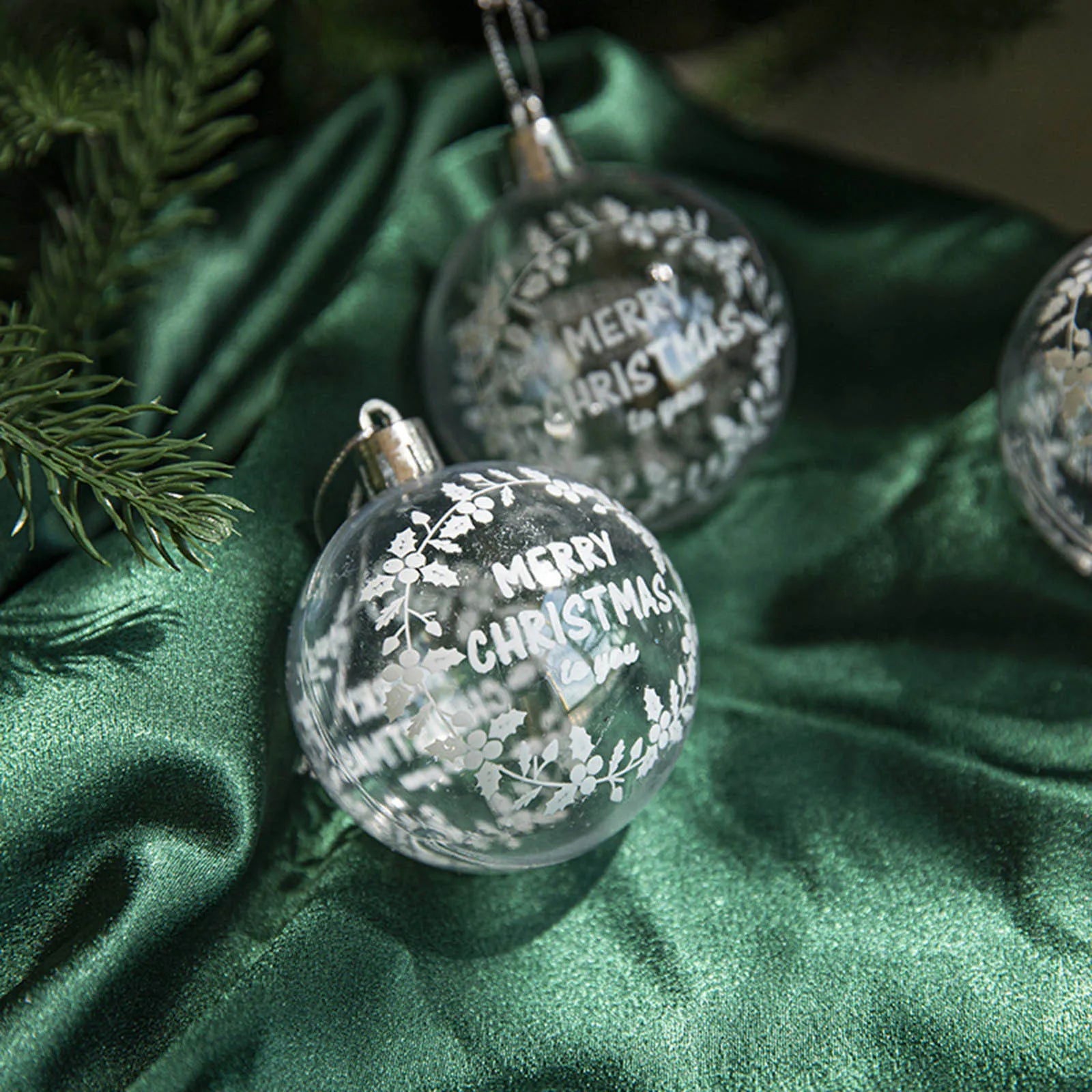 A Box Of 6 Transparent Christmas Ball Ornaments - Graceland Home and Living -  