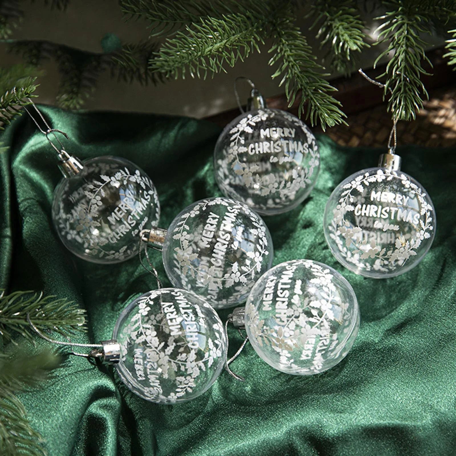 A Box Of 6 Transparent Christmas Ball Ornaments - Graceland Home and Living -  