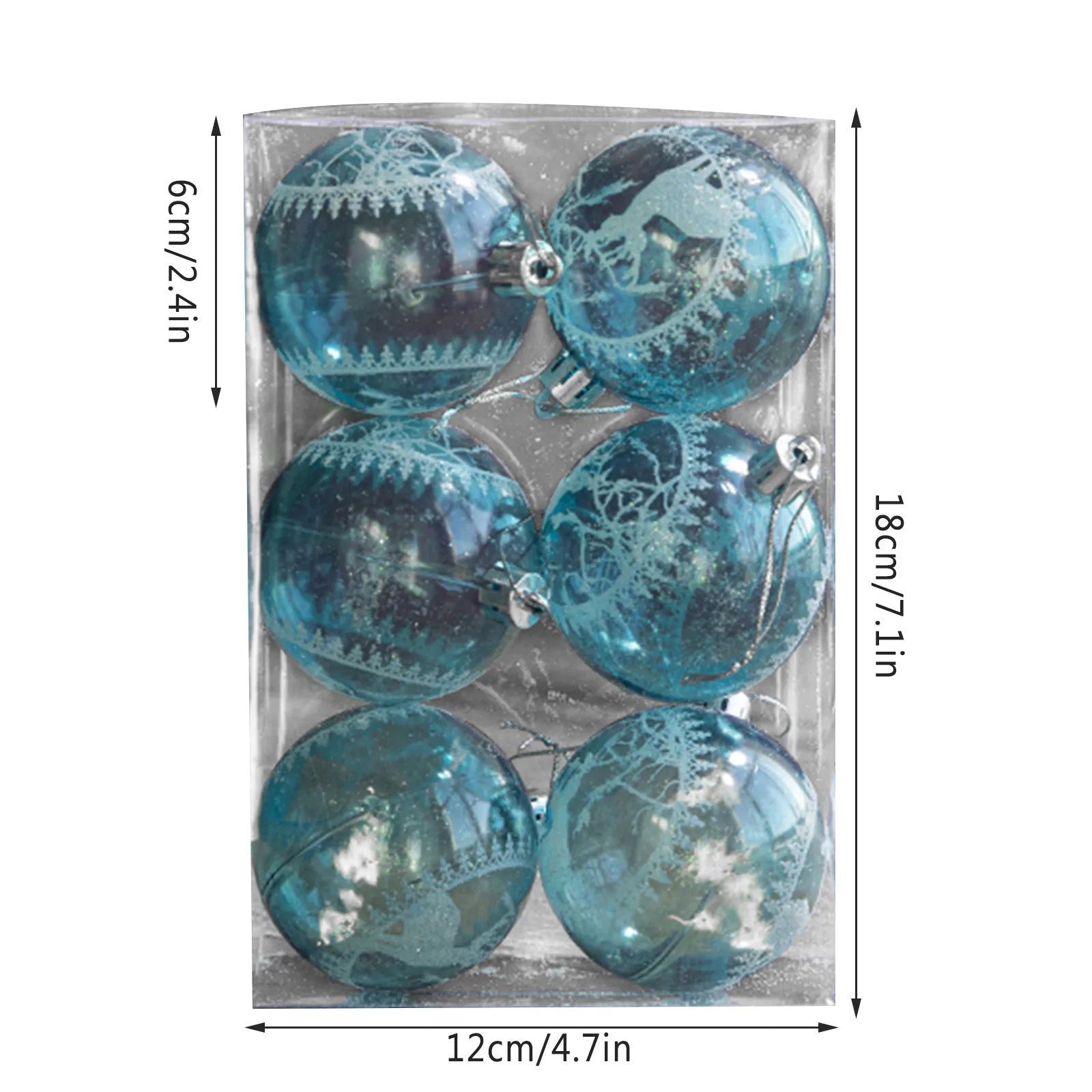 A Box Of 6 Transparent Christmas Ball Ornaments - Graceland Home and Living -  - #tag1#