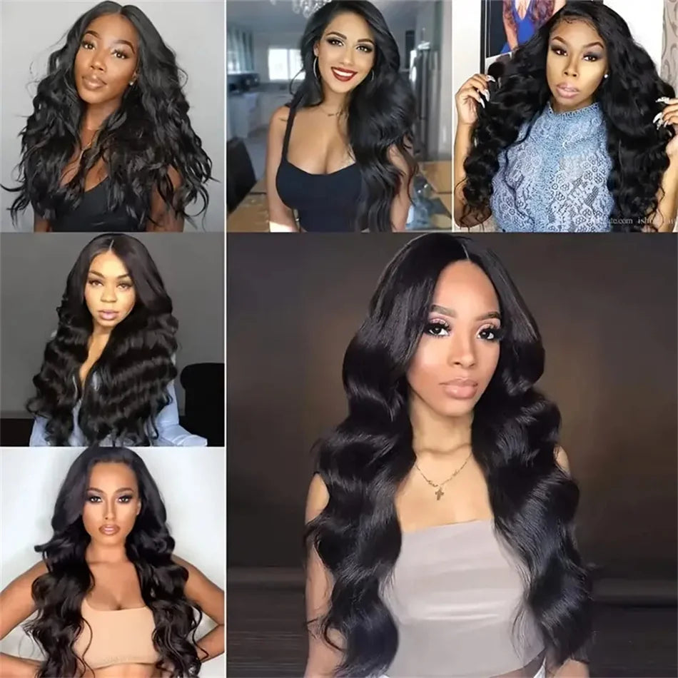 Body Wave Human Hair Wigs 180% Density Natural Hair
