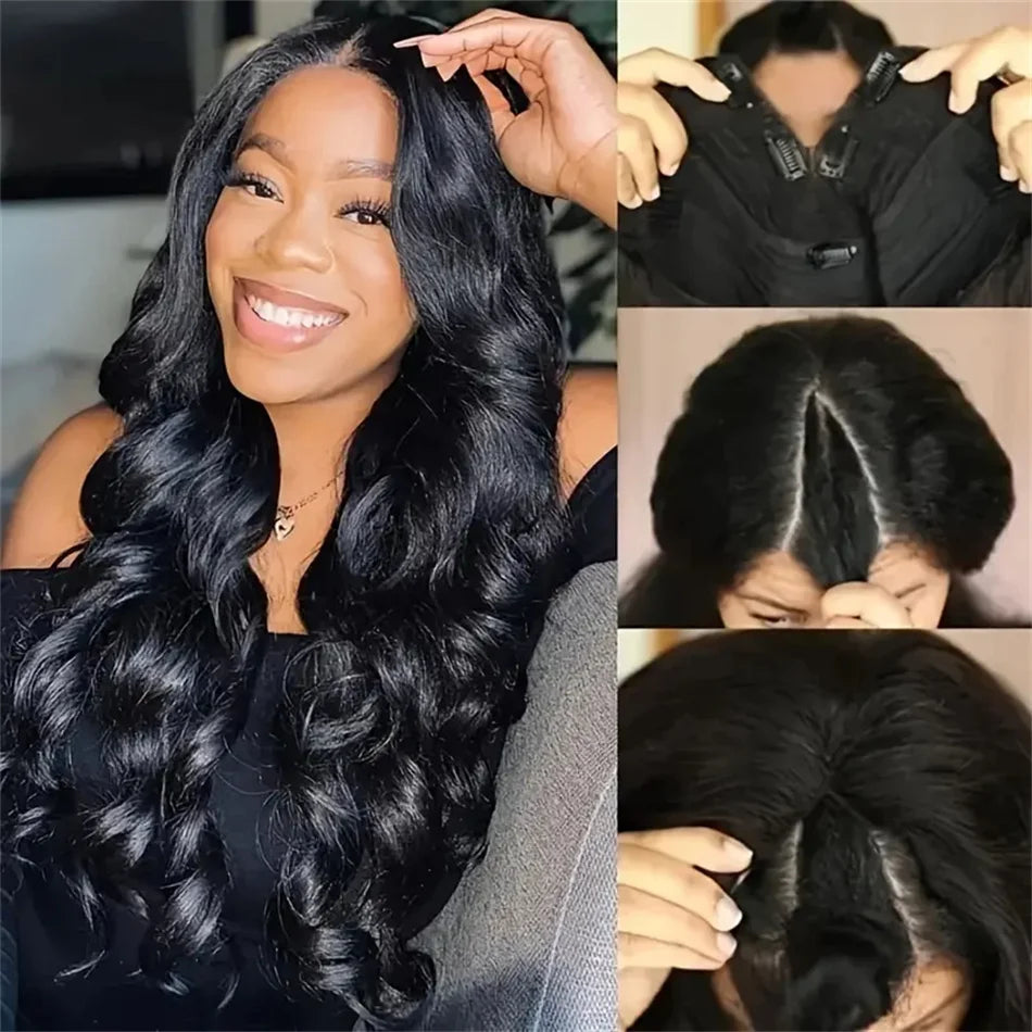 Body Wave Human Hair Wigs 180% Density Natural Hair
