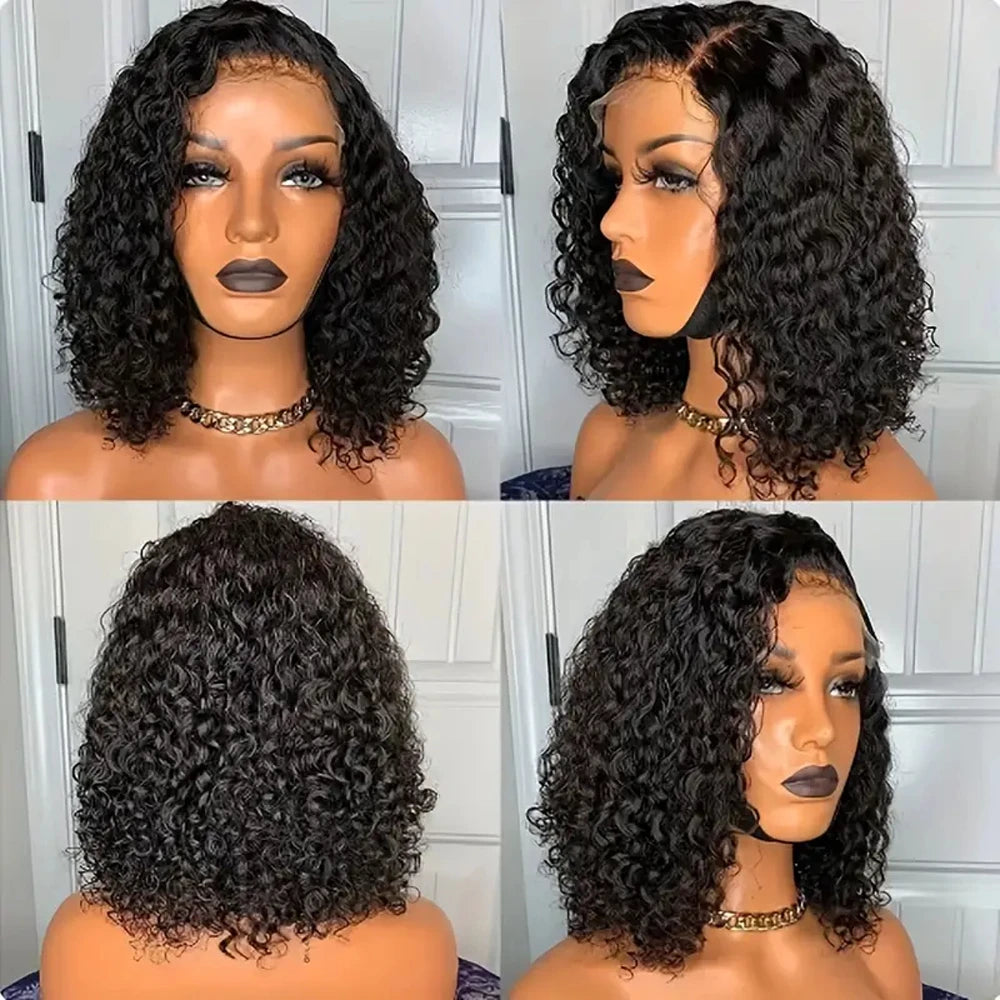 Deep Curly Wave S 13x4 Lace Frontal Human Hair Wigs Wavy 4x4 Lace Front Wig 100%