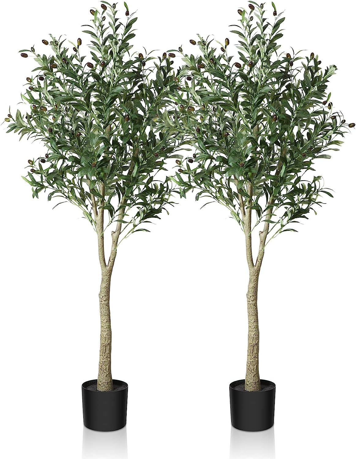 Artificial Olive Tree Plant 4Ft Fake Topiary Silk Tree, Perfect Faux Plants in Pot Graceland Home and Living