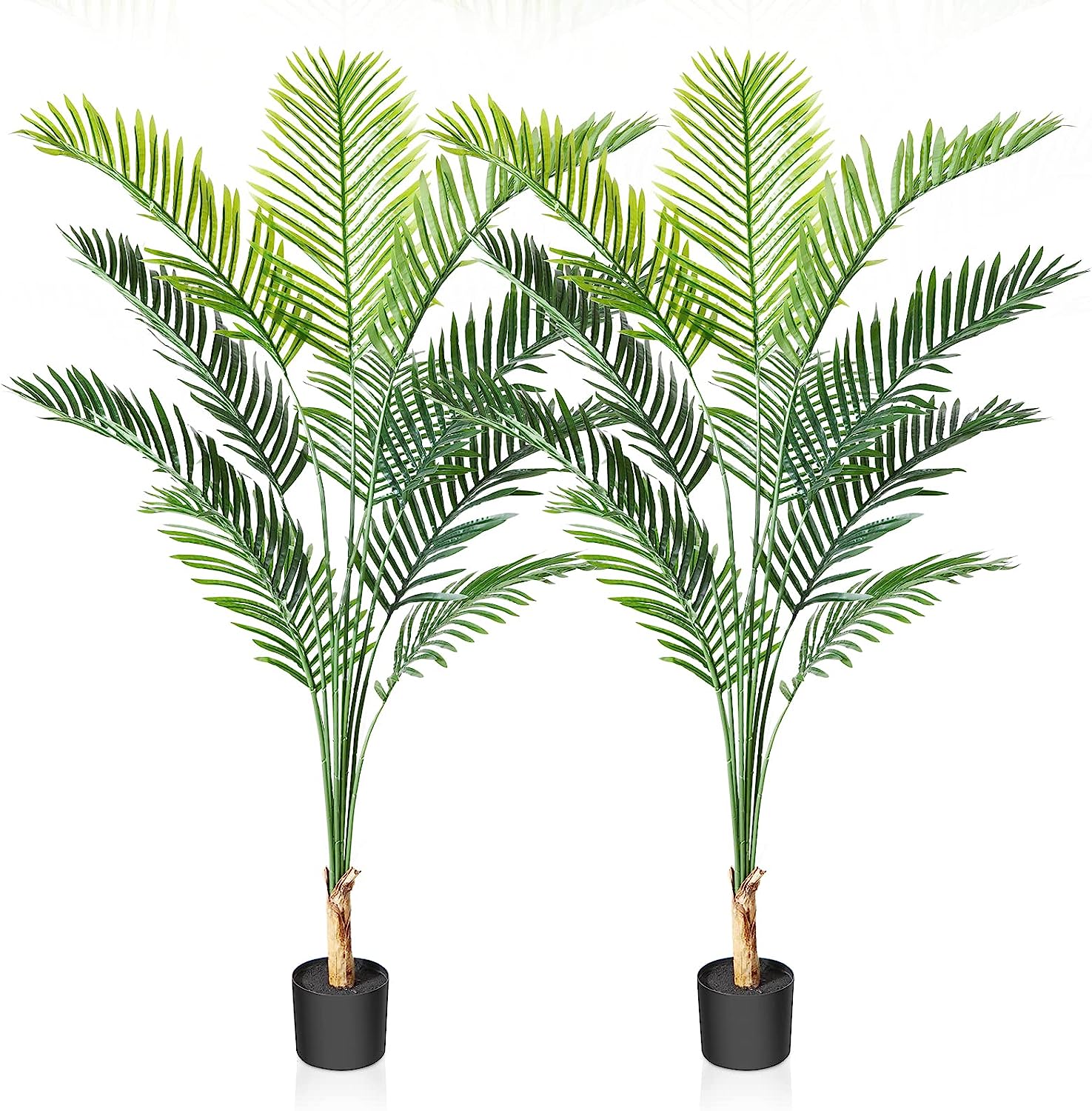 Artificial Areca Palm Tree 5.2FT Fake Tropical Palm Plant - Graceland Home and Living -  
