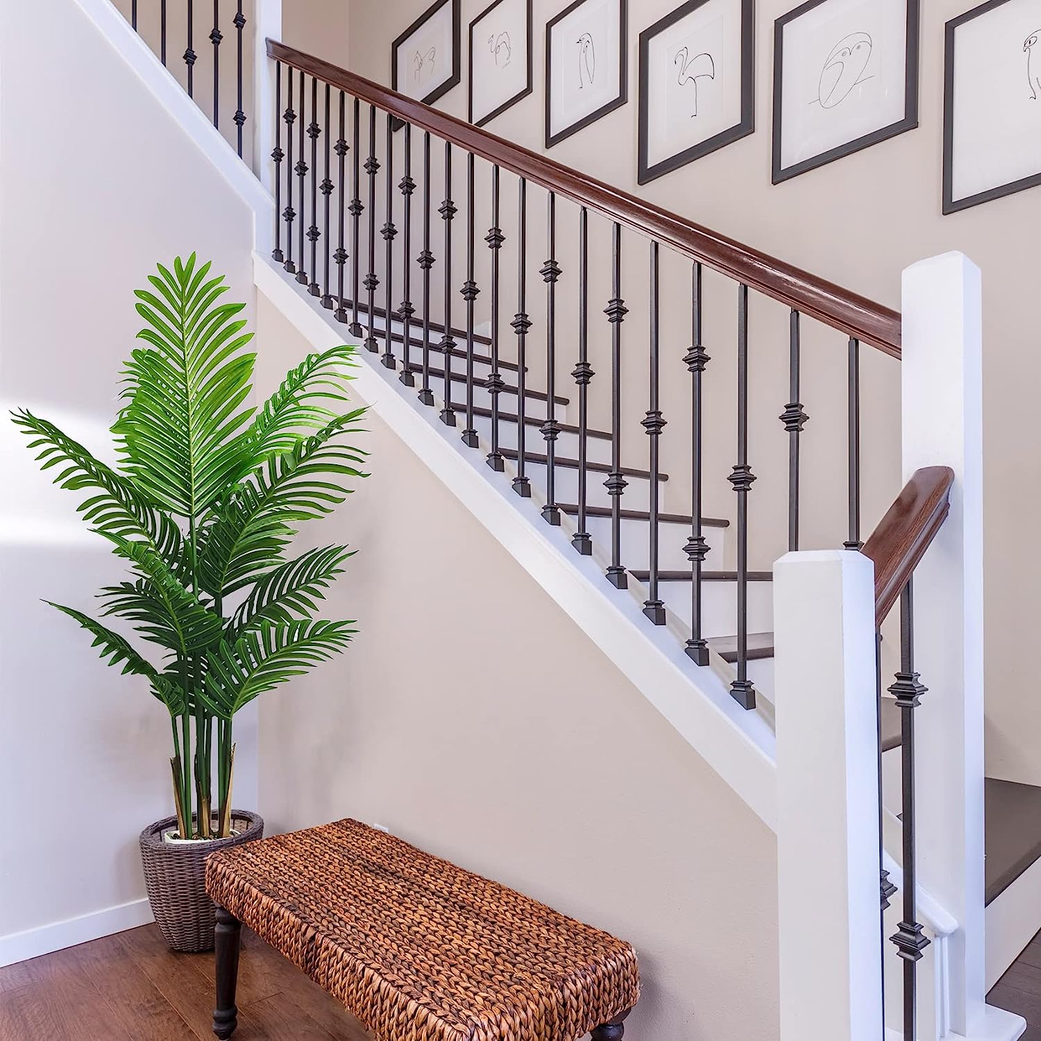 Artificial Areca Palm Tree in Plastic Pot, 4 FT Fake Tropical Palm Silk Tree Potted - Graceland Home and Living -  