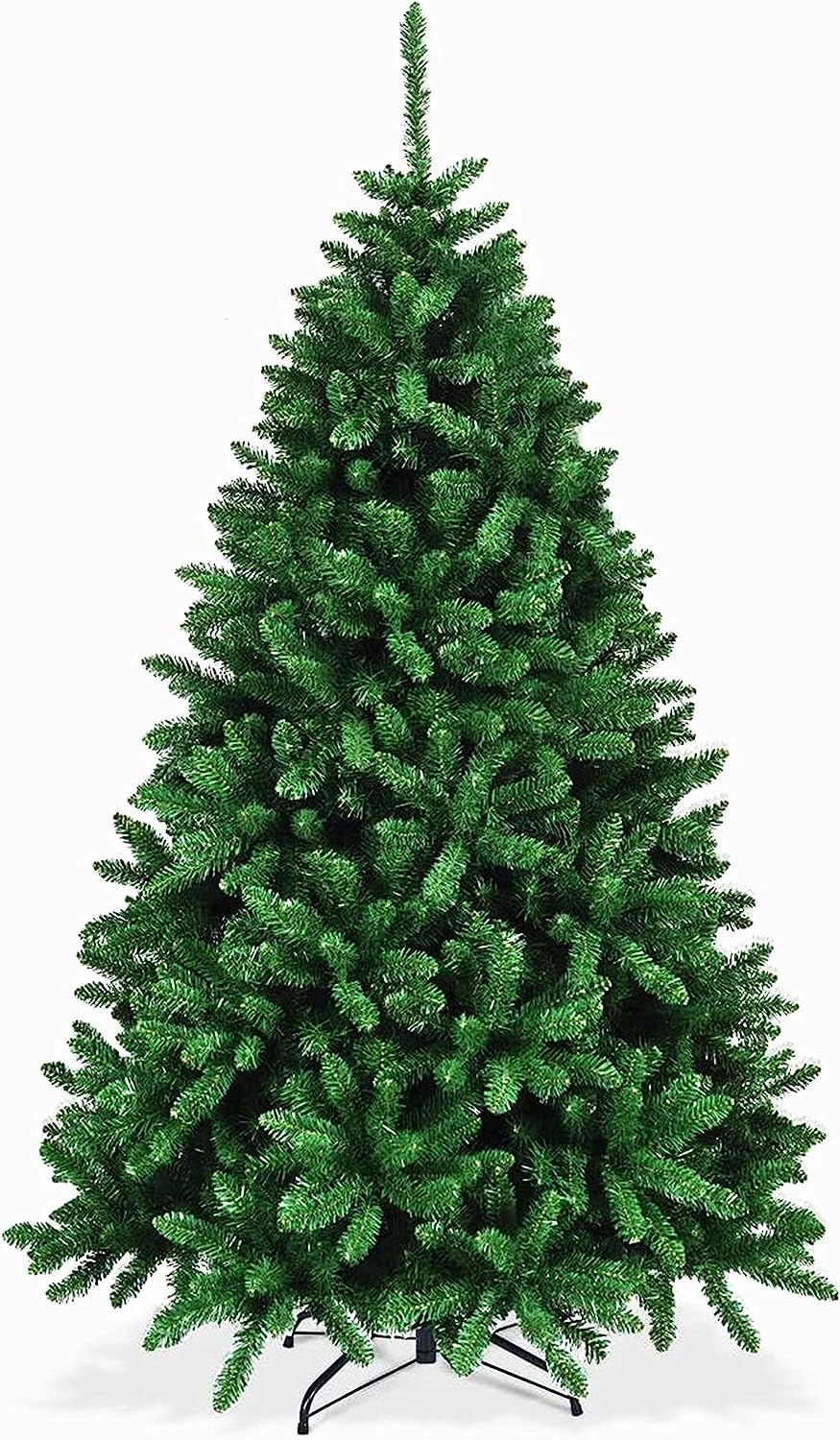 Artificial Douglas Christmas Tree, 6ft Unlit Hinged Pine Tree, with 1355 Branch Tips and Solid Metal Stand - Graceland Home and Living -  