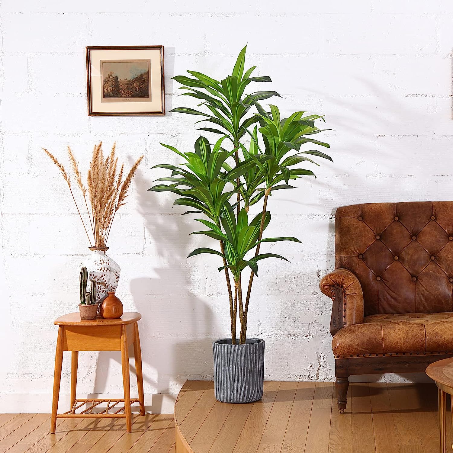 Artificial Dracaena Tree, 5FT Tall Fake Plants Artificial - Graceland Home and Living -  - #tag1#