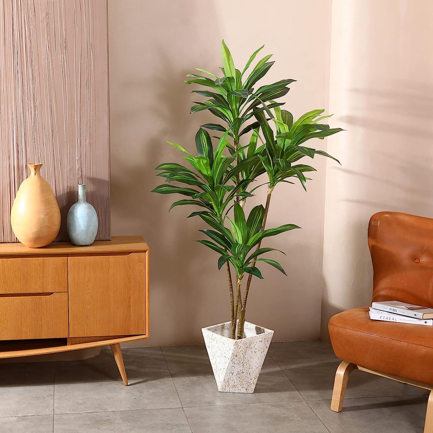 Artificial Dracaena Tree, 5FT Tall Fake Plants Artificial - Graceland Home and Living -  - #tag1#