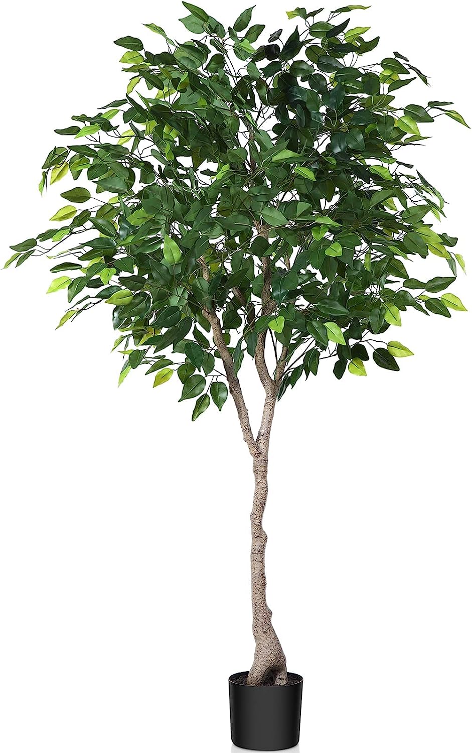 Artificial Ficus Silk Tree, 4FT Faux Plastic Ficus Plant in Pot - Graceland Home and Living -  