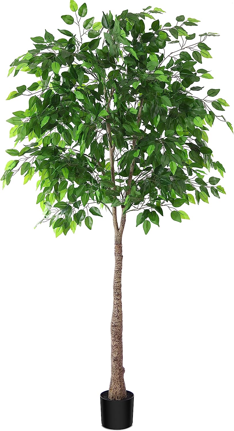Artificial Ficus Silk Tree, 4FT Faux Plastic Ficus Plant in Pot - Graceland Home and Living -  - #tag1#